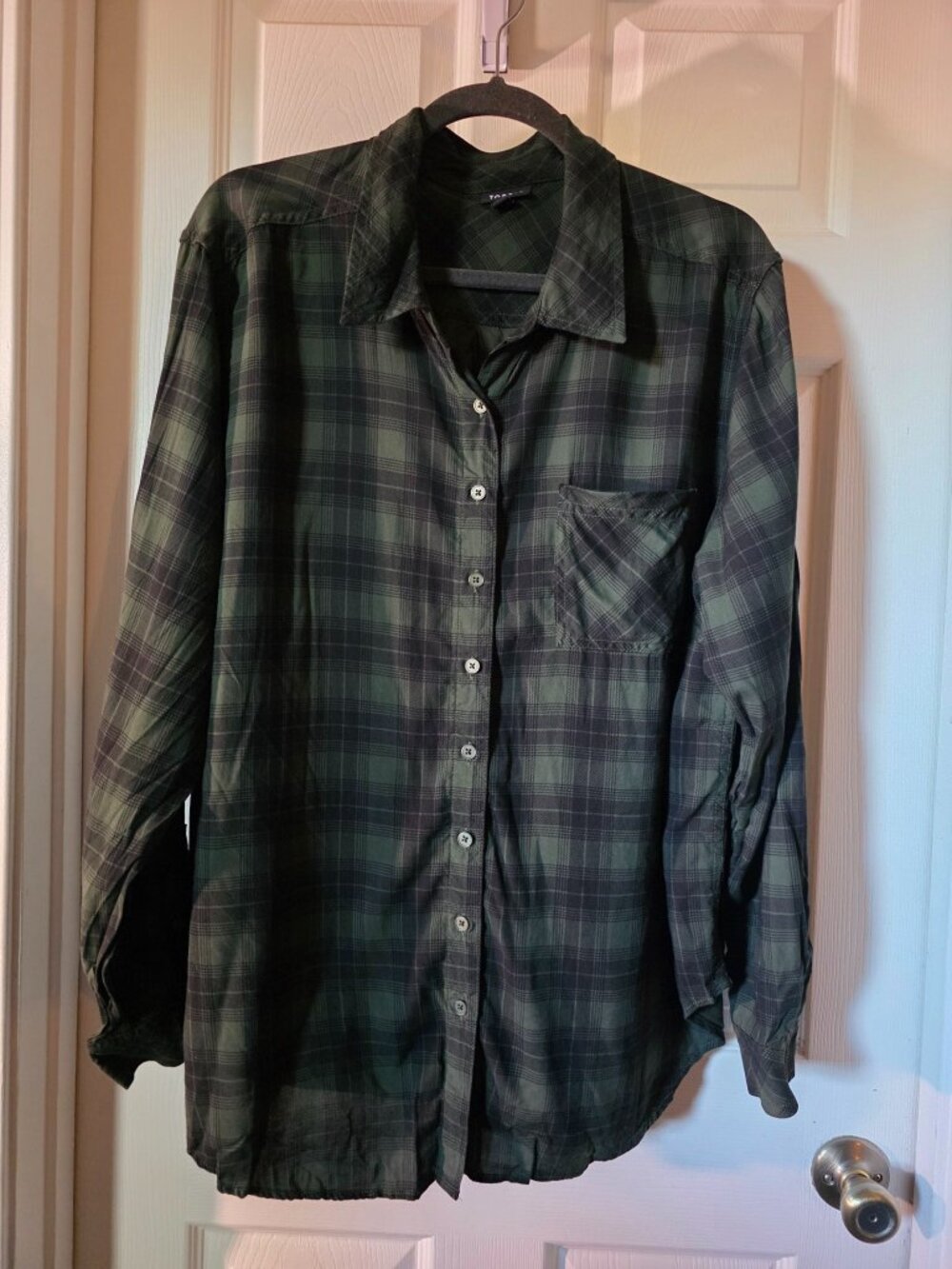 Torrid Green Plaid Button-Down Shirt — 2X